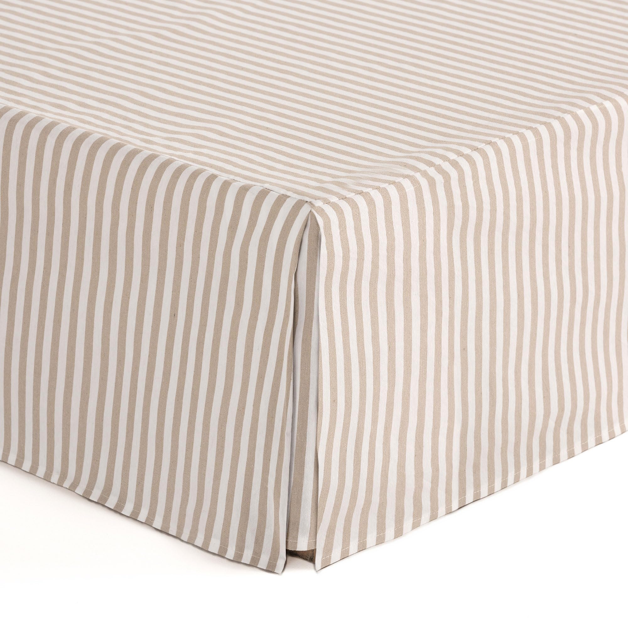 Bed Cover 140 x 190 / 200 cm Bed Base Cover 140 cm – Beige Stripes