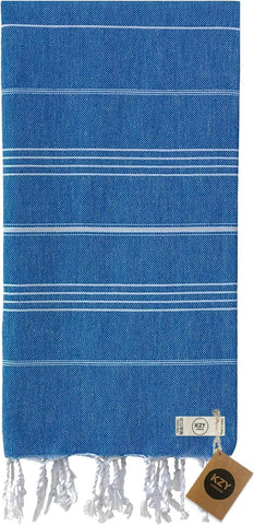 KZY LONDON Beach Towel 2 Pack Large Turkish Beach Towels for Camping, Swimming, Gym - Quick Dry, Absorbent, Lightweight