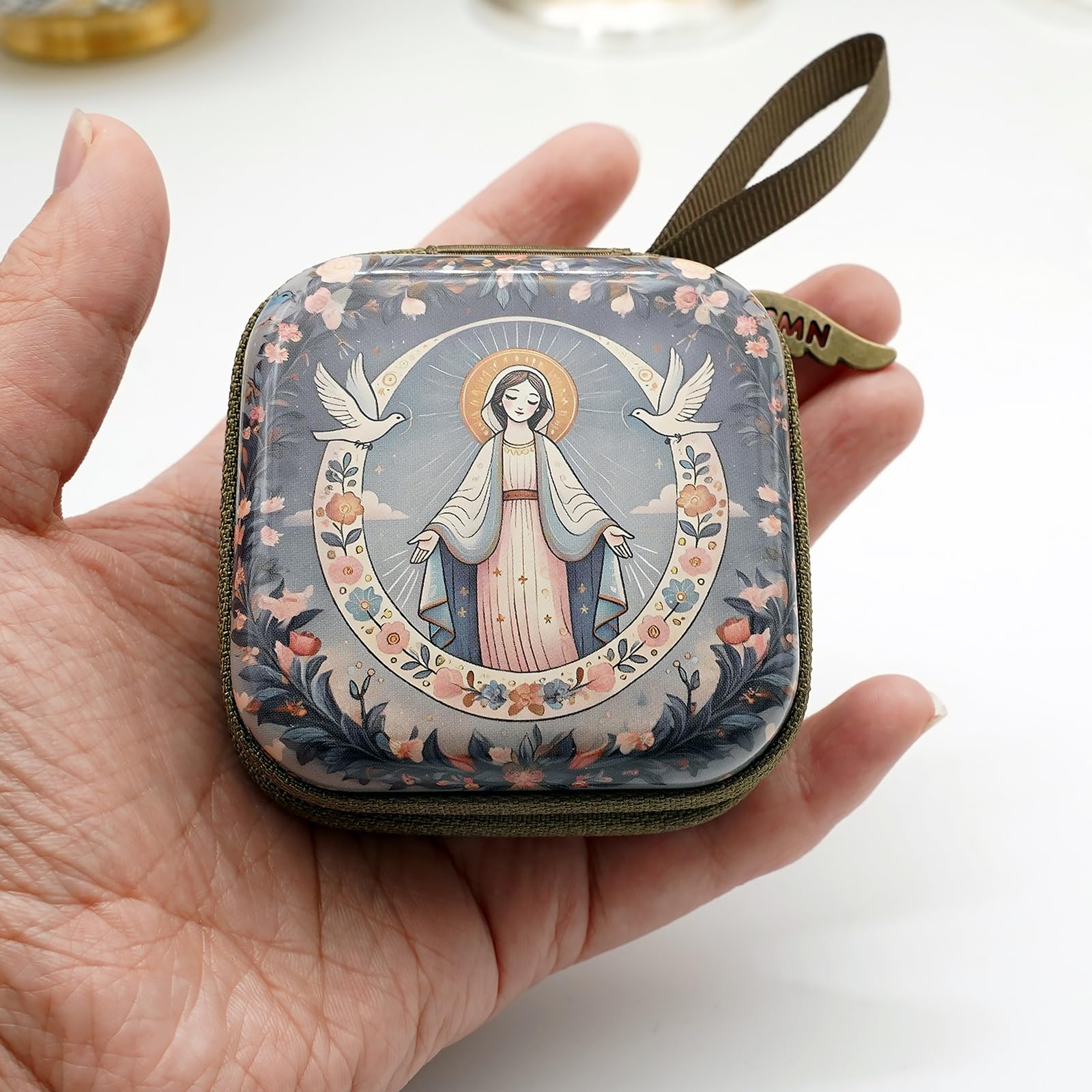 JDIEOQA Multipurpose Prayer Rosary Storage Bag Portable Square Case For Temple Spiritual Gatherings Bead Storage Bag