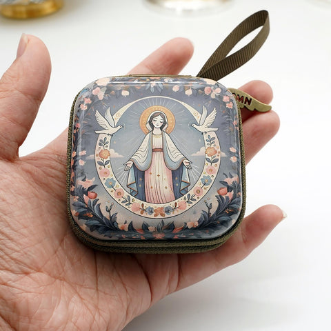 JDIEOQA Multipurpose Prayer Rosary Storage Bag Portable Square Case For Temple Spiritual Gatherings Bead Storage Bag