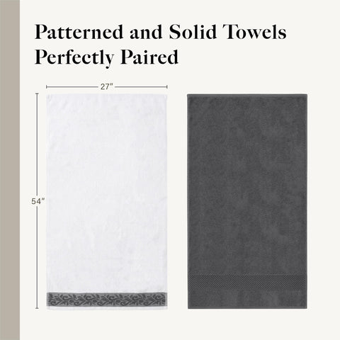 Modern Threads With Filgree Jacquard Border, Charcoal, 13" x 13\