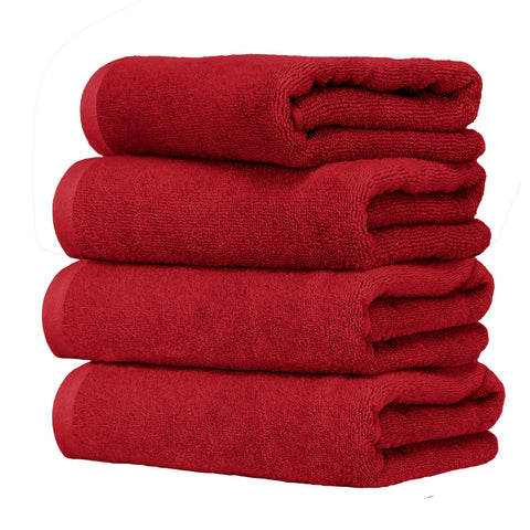 Ruggeri 4 Piece Guest Towel Set, 40x50 cm, Soft Cotton, Red