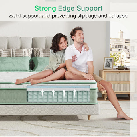 Novilla 3FT Single Mattress 9.8 Inch 3-Zone Gel Memory Foam Pocket Sprung Mattress