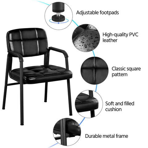 Yaheetech Dining Chairs Metal Armchair for Kitchen Home Seating, Black
