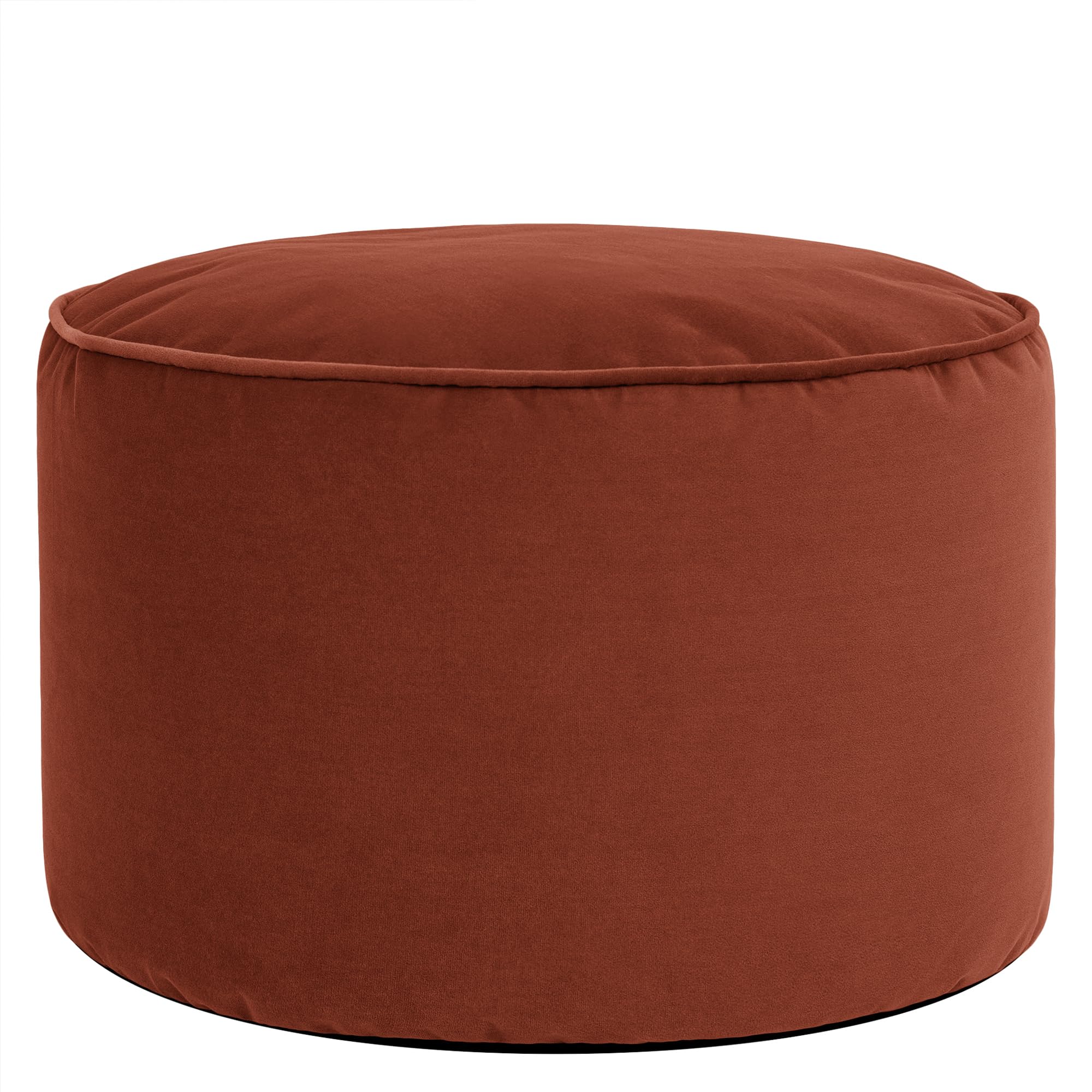 icon Milano Velvet Large Bean Bag Footstool with Filling Included, Red