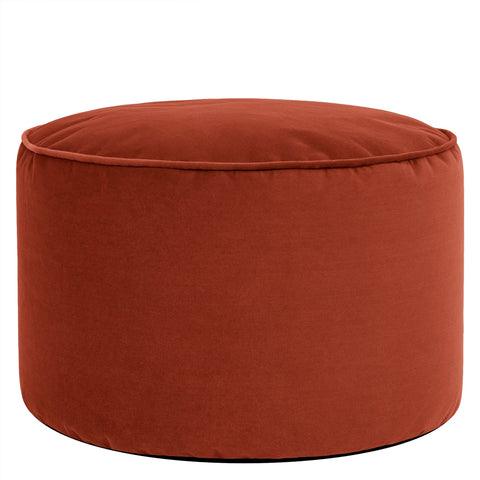 icon Milano Velvet Large Bean Bag Footstool with Filling Included, Red