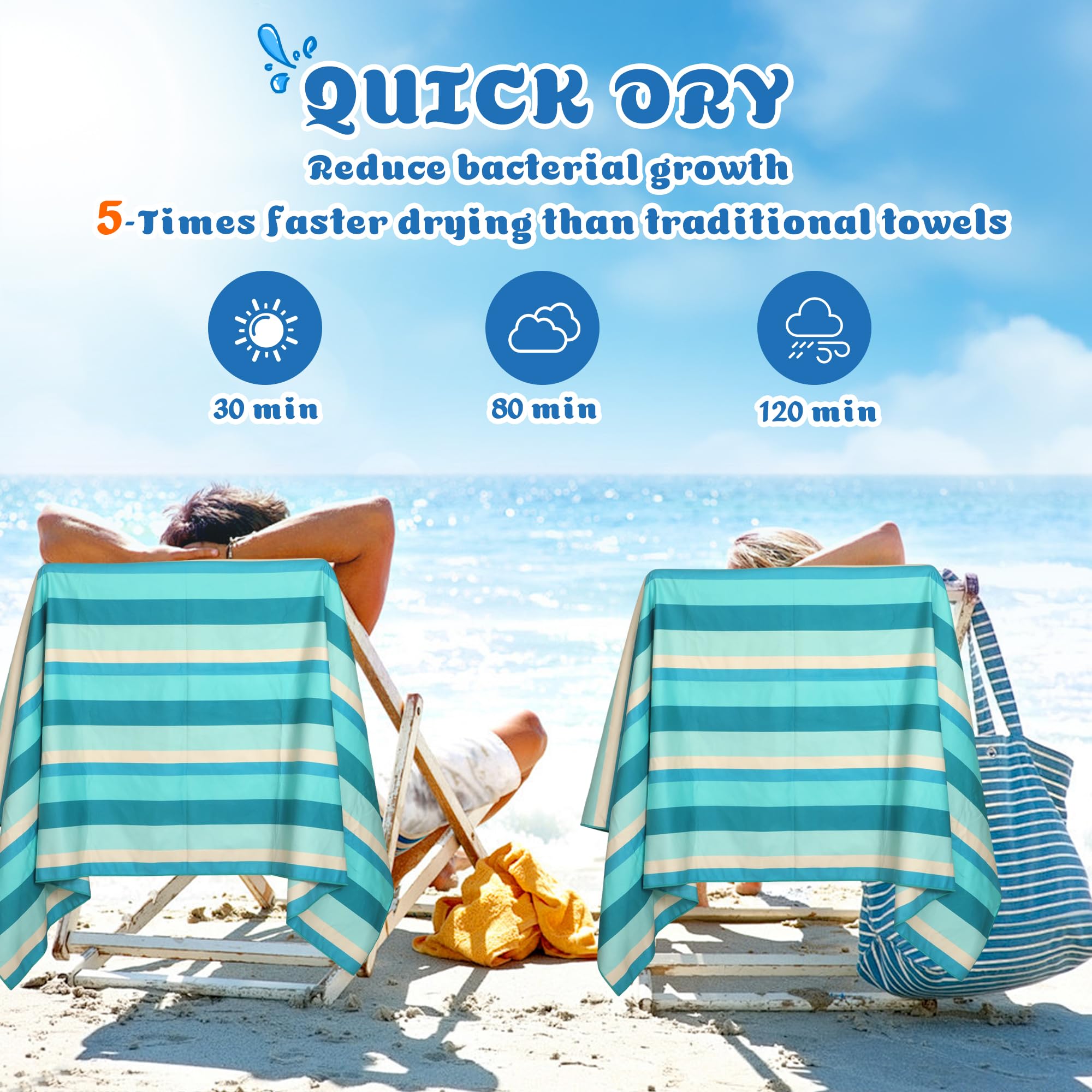 Anavasi Microfibre Beach Towels for Adults, 1 Pack 180 x 90cm 100% Recycled
