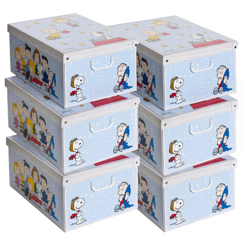 Lavatelli Set of 6 Cardboard Storage Boxes with Lid Peanuts 39x50x24cm