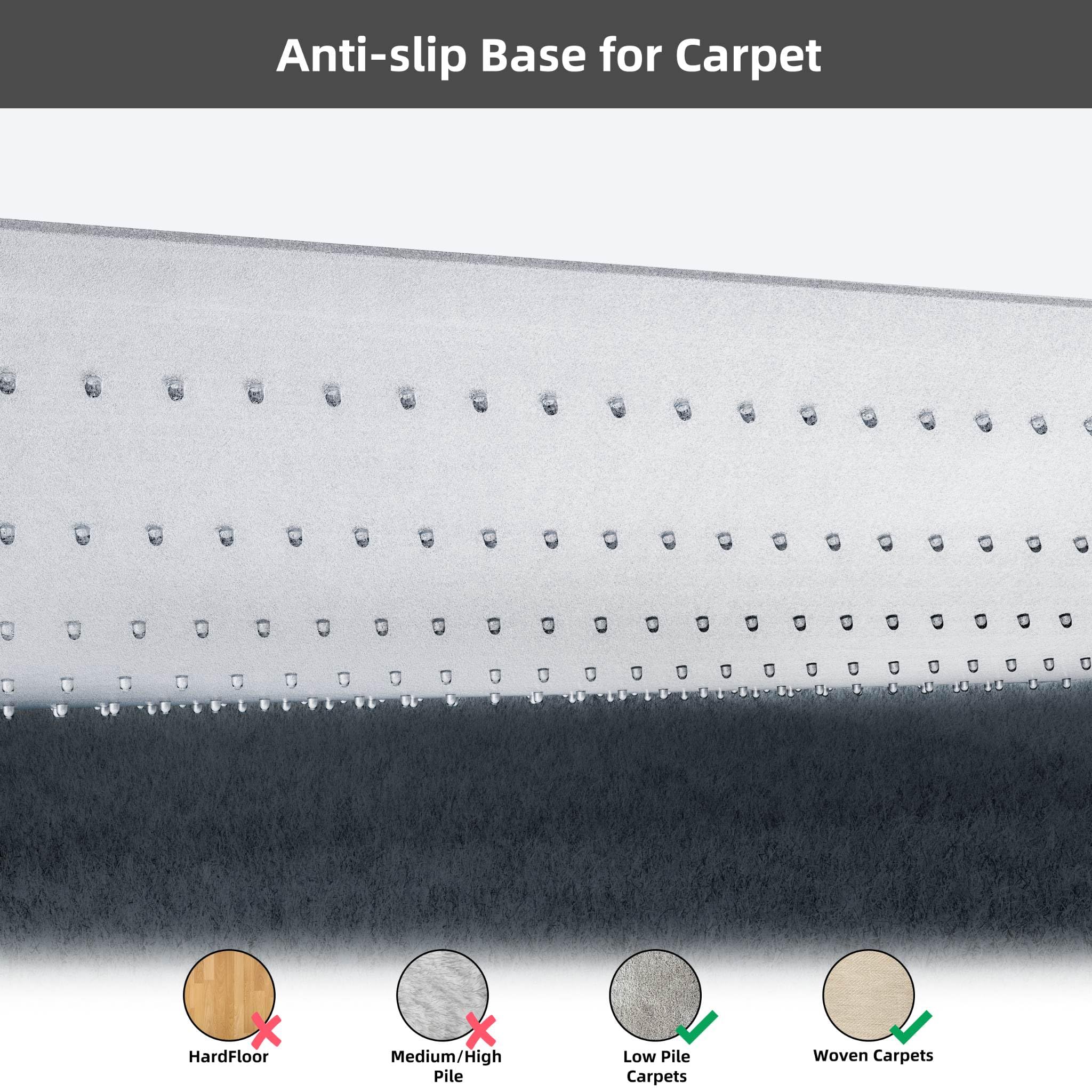LeapYouth 90x120 cm Office Chair Mat for Carpets, Heavy Duty Computer Chair Mat for Low and Standard Pile Carpeted Floors