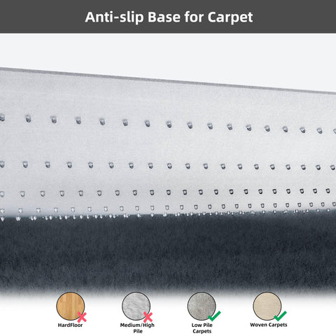LeapYouth 90x120 cm Office Chair Mat for Carpets, Heavy Duty Computer Chair Mat for Low and Standard Pile Carpeted Floors