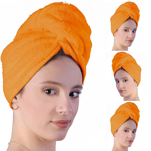 LLAMAXY Hair Towel 100% Pure Organic Cotton Hair Drying Towels Adult Child Hair Wraps Hair Turban - Towel Wrap Hair Drying Towel