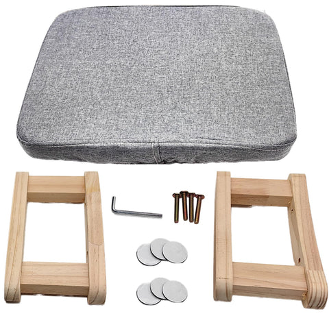 Foot Stool, Pouffe Footstool with Removable Cover, Linen Fabric Small Footstool with Cushion