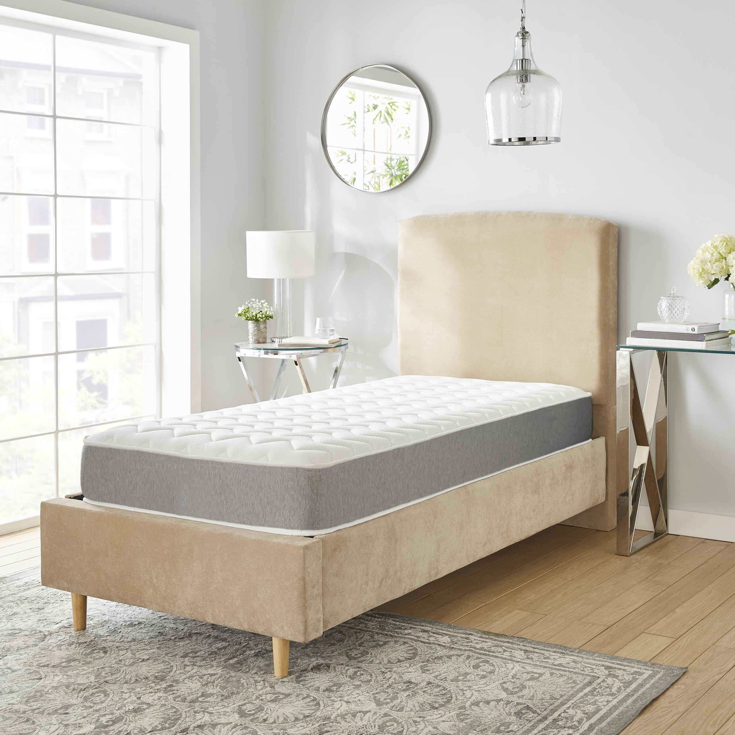 Starlight Beds Essentials Shorty Mattress, Zig Zag Soft Comfort Sleep Surface, 7.5 Inch Deep with Memory Foam Layer & Springs