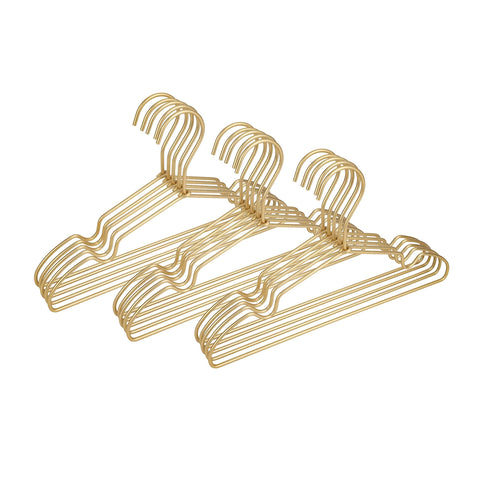 Koobay 12.6" Matte Gold Metal Kids Baby Hangers, 30Pack, Non Slip, Suit for Coated Wire Children Clothes Hangers Closet Storage