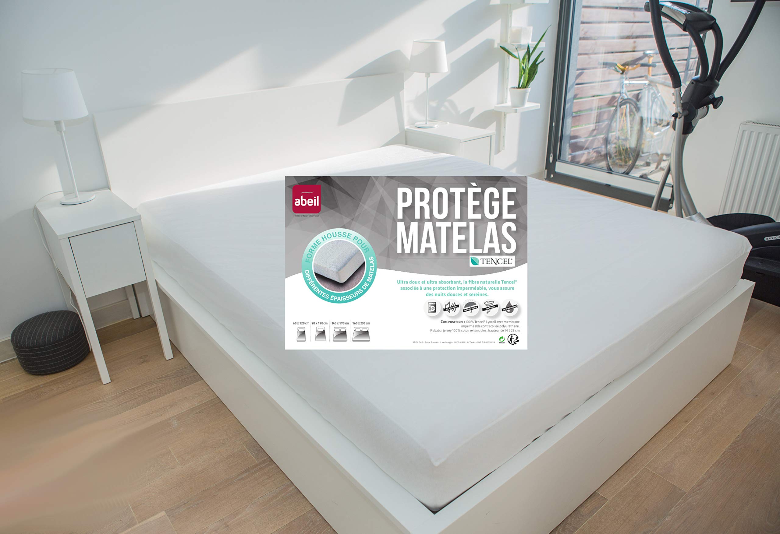 Abeil Tencel PU (Polyurethane) Waterproof Mattress Protector, white, 90 x 190 cm