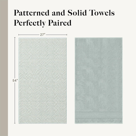 Modern Threads 6-Piece 100% Combed Cotton Yarn Dyed Cobblestone Jacquard Towel Set Misty Blue