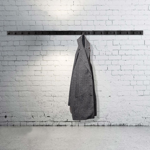 Brute Strength – Stainless Steel wall Coat Rack – Black – 21 Hooks · 144 cm
