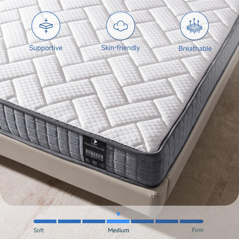 Z-hom Double Mattress, 20cm Deep Value Hybrid Mattress, Medium | Soft Feel | Quality Comfort at Budget Prices Sleep Types