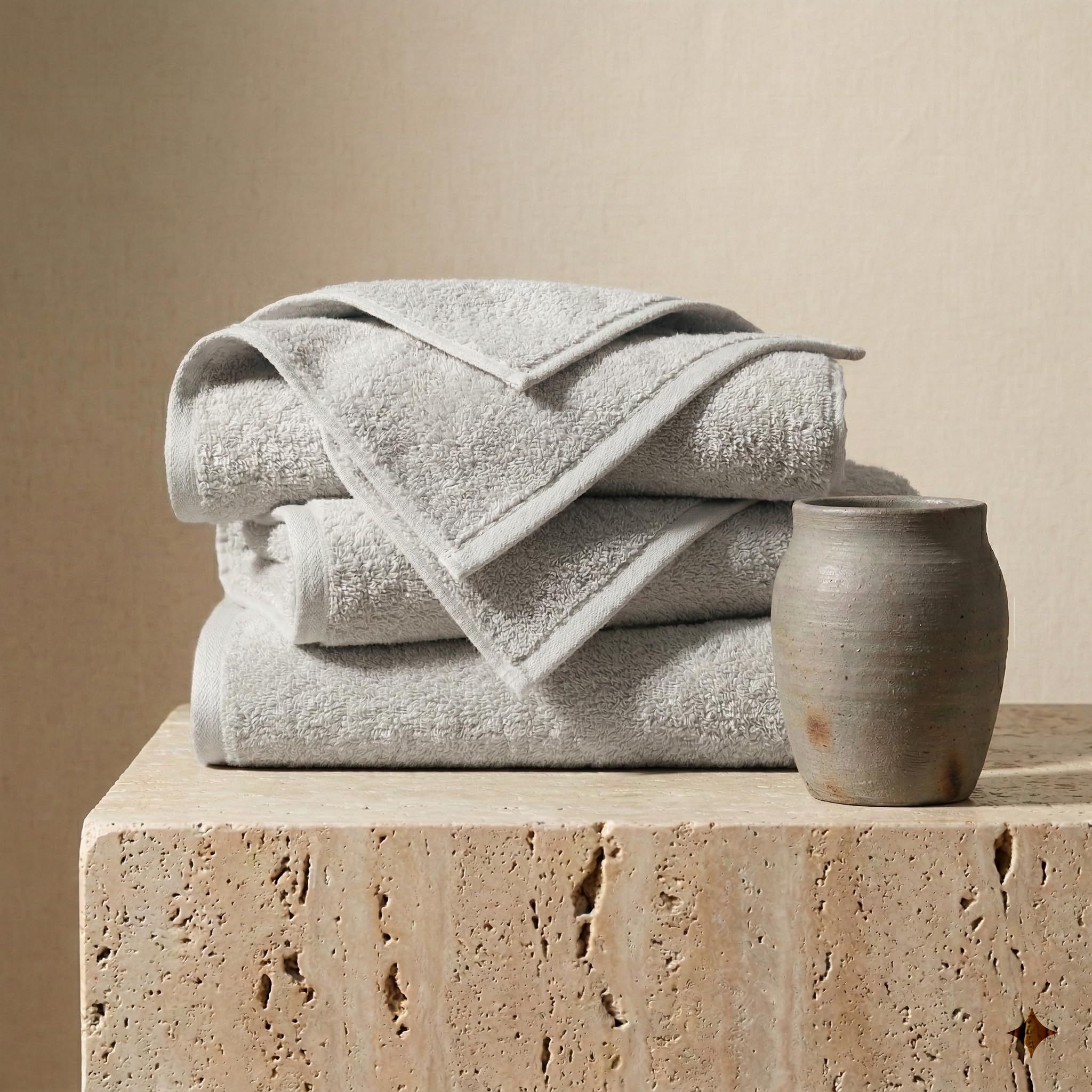 Vie TRIOMPHE Standard Zero-Twist Bath Towel 70x140cm, Long-Staple Cotton Sophisticated Mist Grey, Ultra-Soft Absorbent Hotel-Quality Towel, 330g