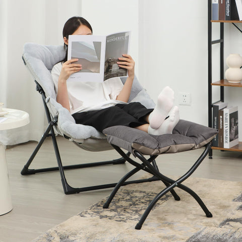 Mordchil EU 15"(H) Folding Ottoman, Foldable Footrest Stool, Portable Small Foot Stool for Couch, Collapsible Foot Rest Ottoman for Sofa