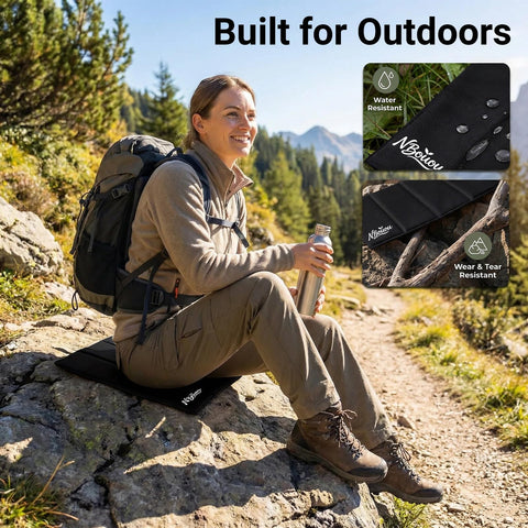 NBOUOU Folding Sit Mat Outdoor, 49 * 34 cm Portable Large Waterproof Sitting Cushion Seat Pad Foldable, Moisture-Proof Folding SeatMat for Camping