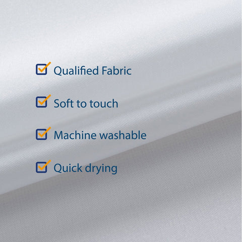 N&Y HOME Fabric Shower Curtain Liner 69 x 70 inches, Hotel Quality, Washable, Water Resistant White Spa Bathroom Curtains with Grommets, 69x70