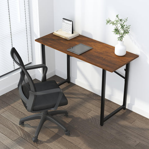 Lutown-Teen 120 cm Folding Desk No Assembly Required, Mahogany