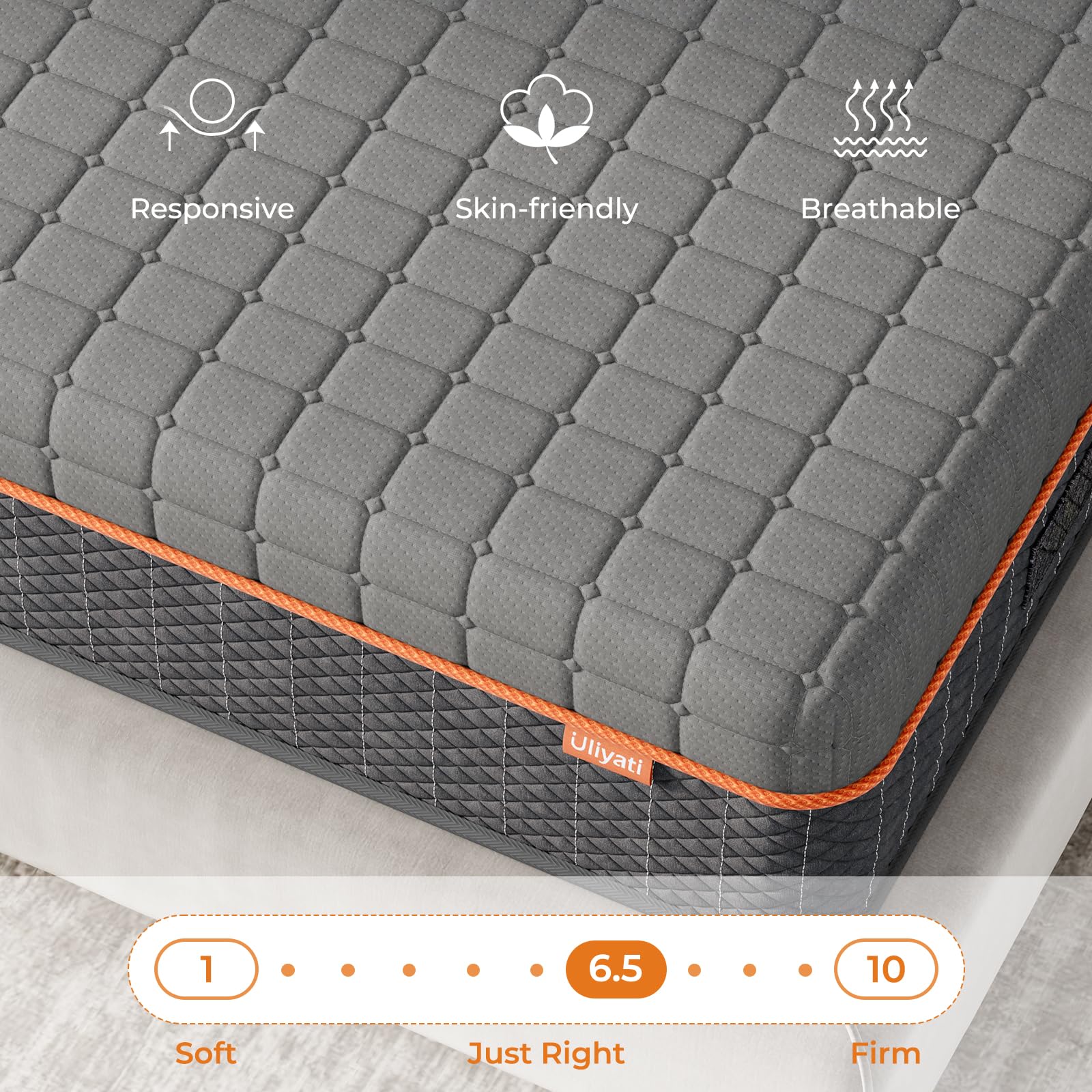 Uliyati Double Mattresses Gel Memory Foam Mattress, Medium, 135x190x20CM