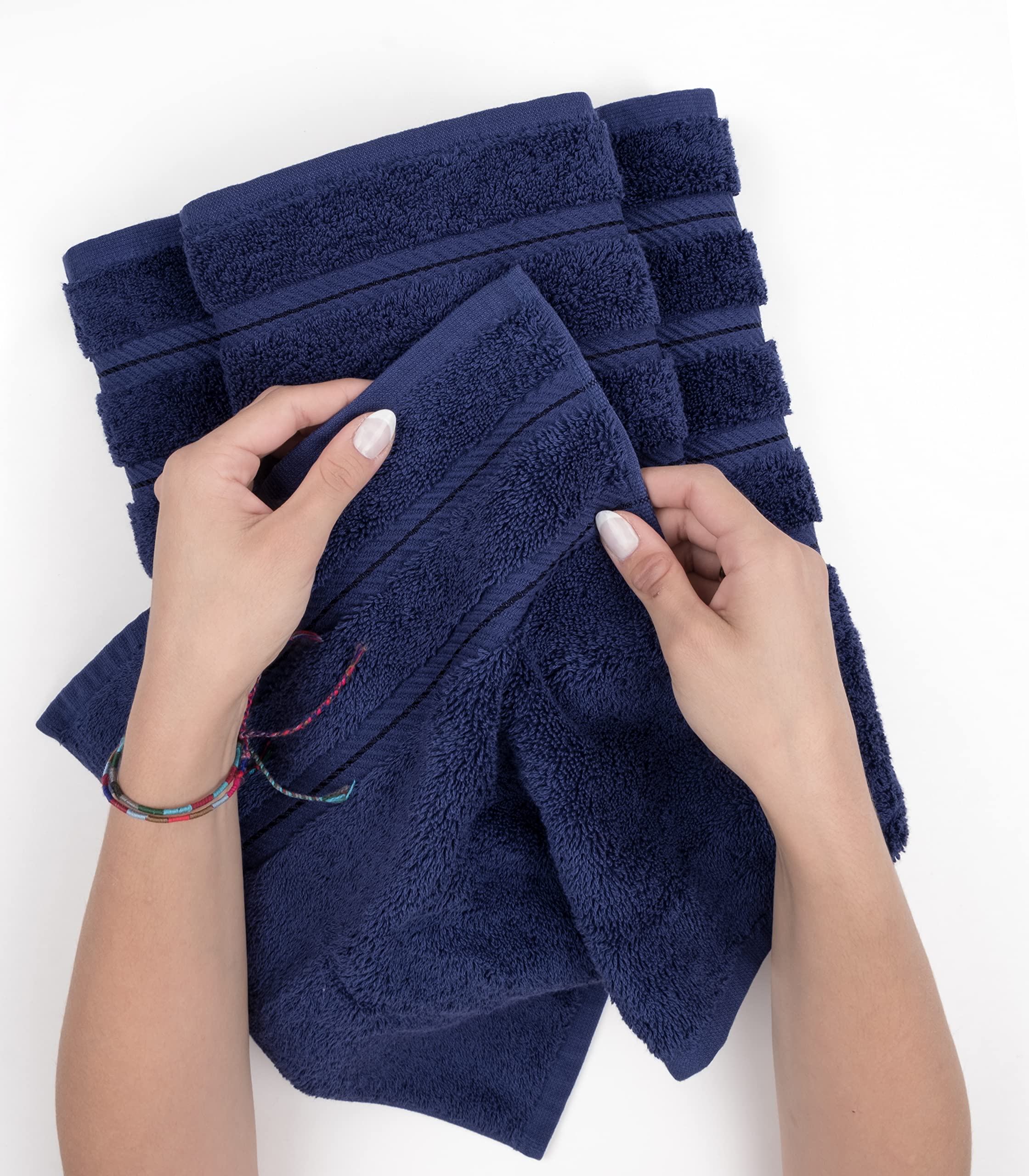 American Soft Linen Luxury 4 Piece Bath Towel Set, 100% Cotton Turkish Bath Towels for Bathroom, 27x54 in Extra Large Bathroom Shower Towels