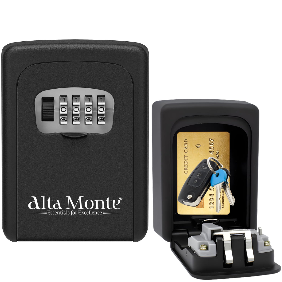 Alta Monte® Premium Key Safe – Outdoor Wall Mounted Key Lock Box, 4-Digit Combination, Heavy Duty Aluminium, Waterproof & Rust Resistant
