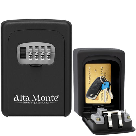 Alta Monte® Premium Key Safe – Outdoor Wall Mounted Key Lock Box, 4-Digit Combination, Heavy Duty Aluminium, Waterproof & Rust Resistant