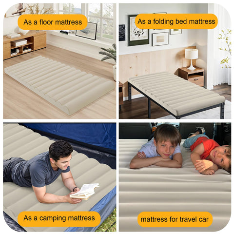 MeMoreCool Roll Up Floor Mattress Double, 190x135cm, Beige