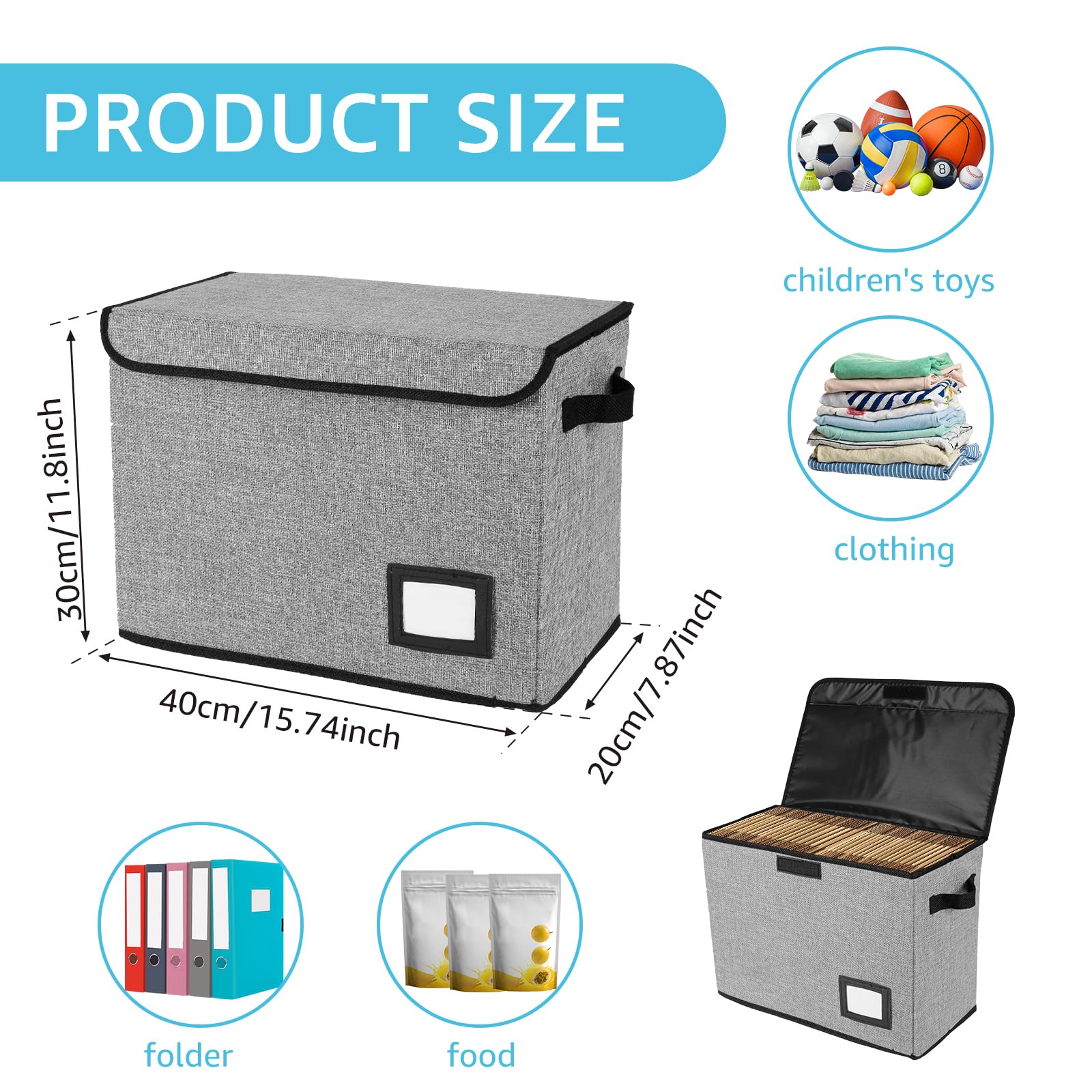Comic Book Storage Box 15.74x7.87x11.8 inch Foldable Comic Book Bin Washable Integrated Comic Book Organizer Box with Lid Comic Book Display with