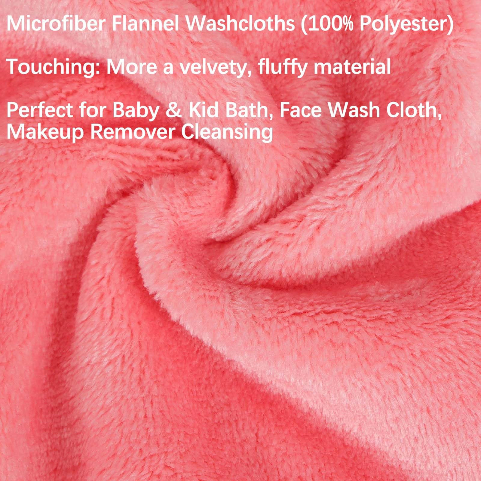 PHOGARY 6 Pack Microfiber Flannel Face Cloths Face Body Wash Cloth, Super Absorbent & Soft Facial Mitts, Reusable Makeup Remover Wash Gloves