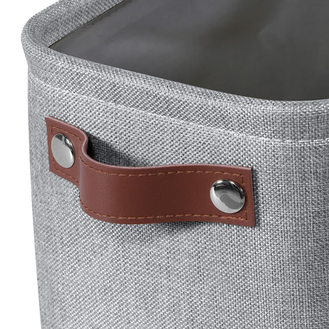 Syeeiex Small Storage Baskets for Shelves with Leather Handle, 4 Pack