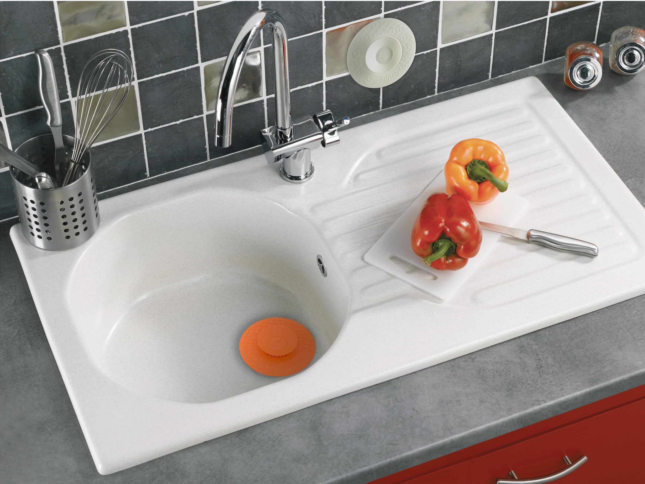 Wirquin 30722337 UPPY Universal 110mm plug with filter for basin, sink and bath