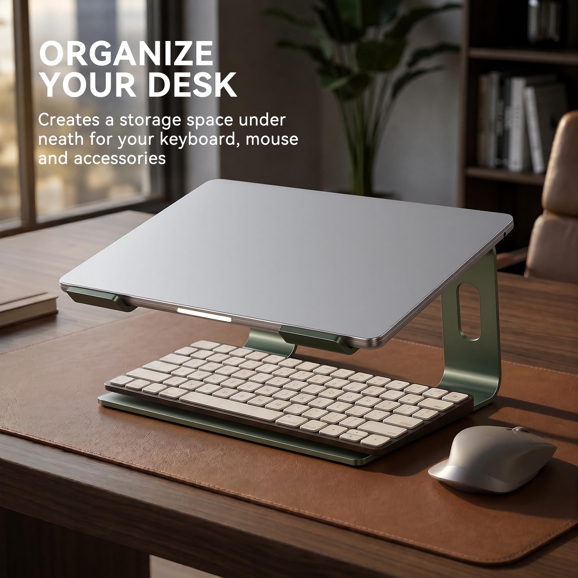 SOUNDANCE OVIFM Laptop Stand, Aluminum Computer Riser, Ergonomic Laptops Elevator for Desk