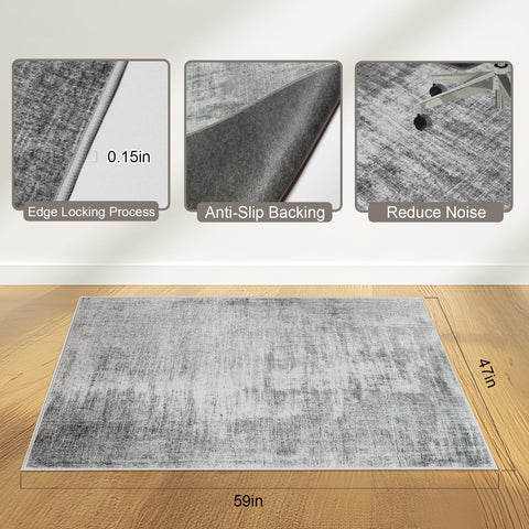 Office Chair Mat 90 x 120 cm, Floor Protector for Office Chair, Anti-Slip