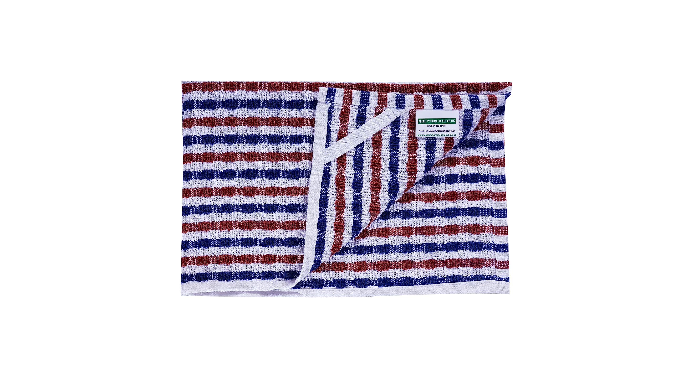 QUALITY HOME TEXTILES 100% CottonTerry Towelling Tea Towels with Hanging Loop | Pack of 3| Kitchen Hand Towels Dish Cloth Super Absorbent Soft Touch