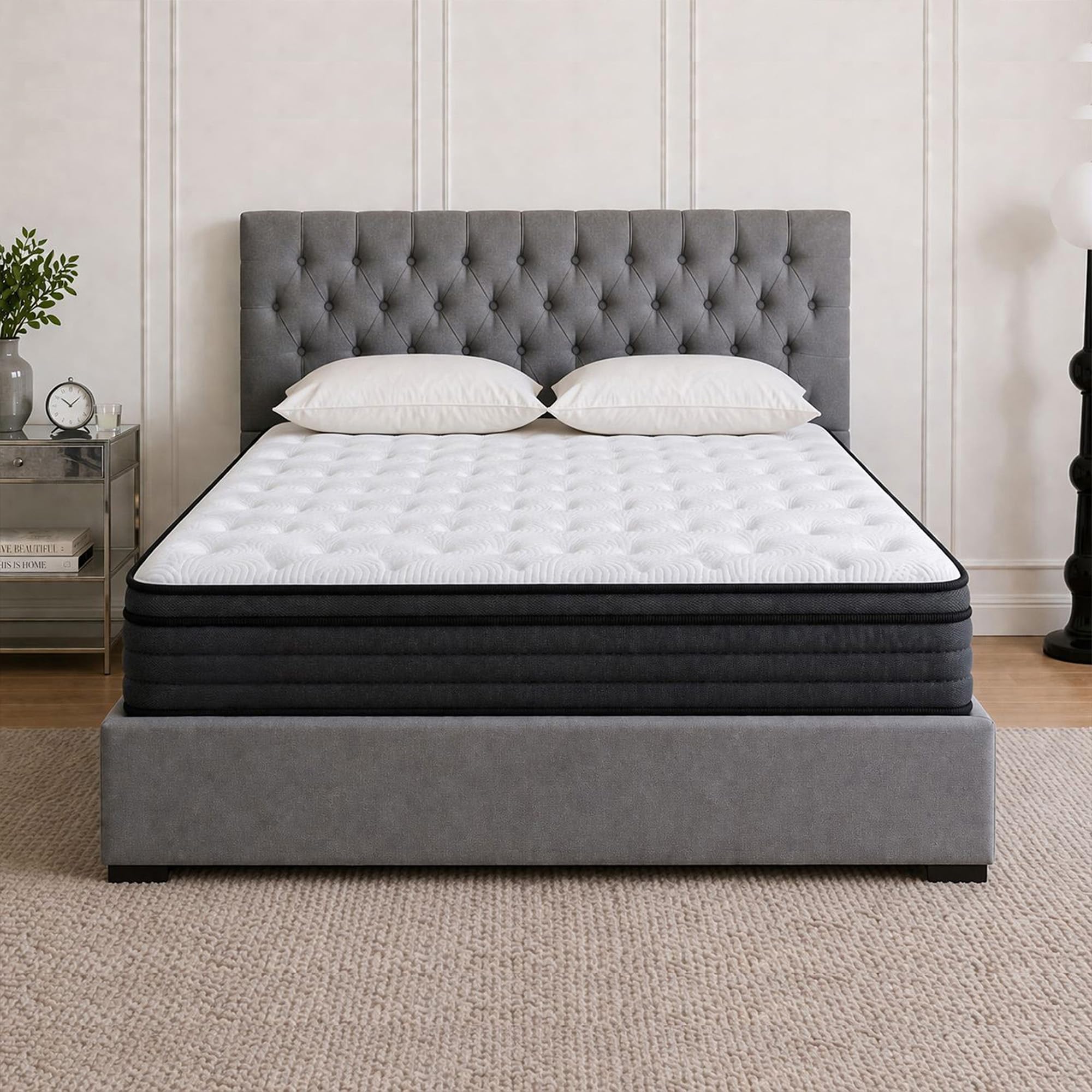 SANA SLEEP 4FT6 Double Mattress,9 Zone Orthopedic Double Mattress, Comfortable Home Pocket Spring Mattress