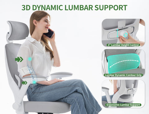 TRALT Ergonomic Office Chair - Home Office Desk Chairs - 400 LBS Mesh High-Back Computer Desk Chairs Comfy with Adjustable Lumbar Support Gaming