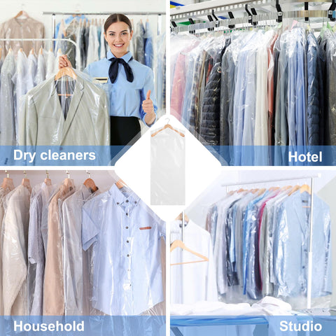 AZKEEGREY 100 Pcs Clear Dry Cleaning Bags for Clothes 60 x 90 cm