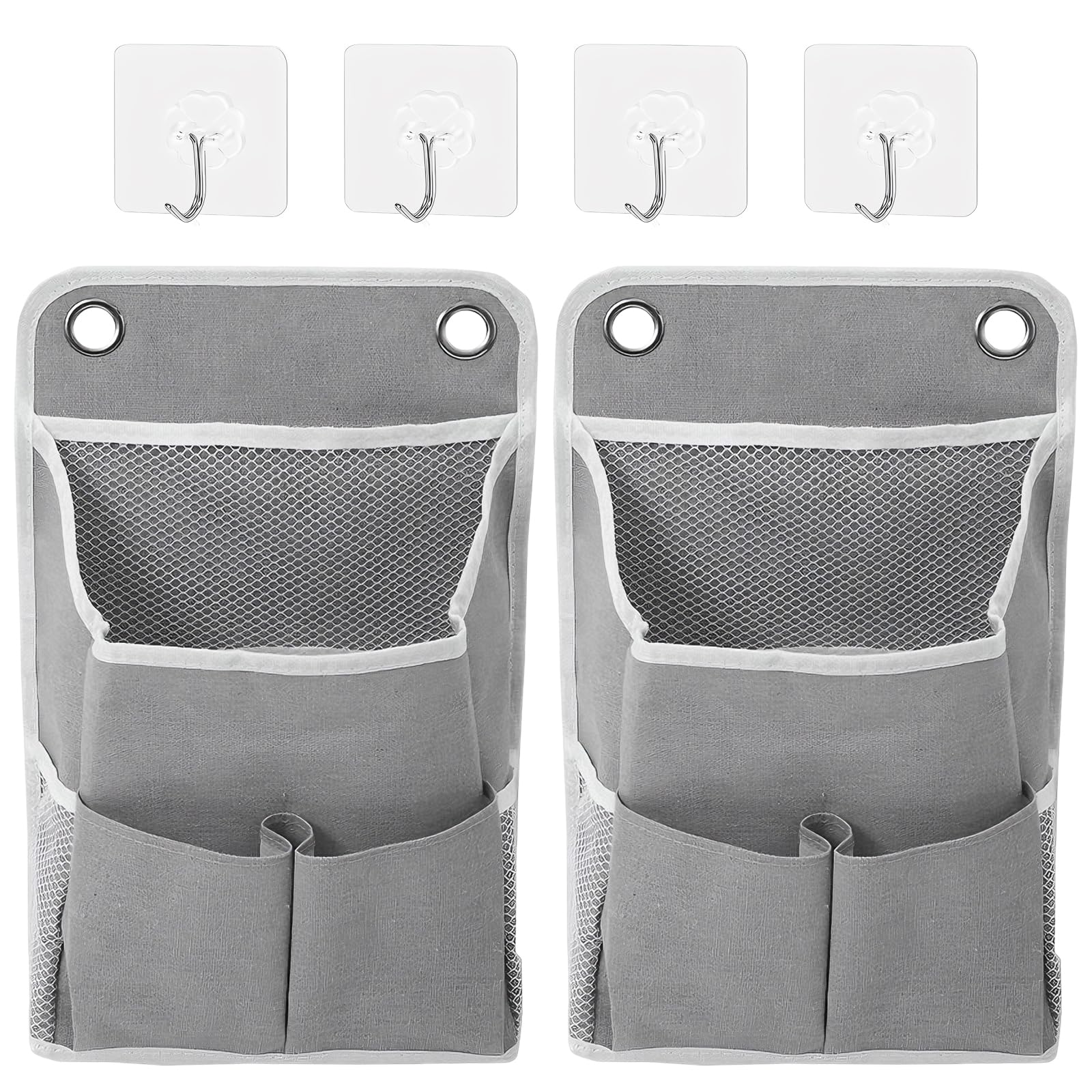 CHENKEE 2pcs Wall Hanging Storage Bags,Storage Organizer with Pockets,Waterproof Hanging Organiser,Foldable Linen Fabric Basket,for