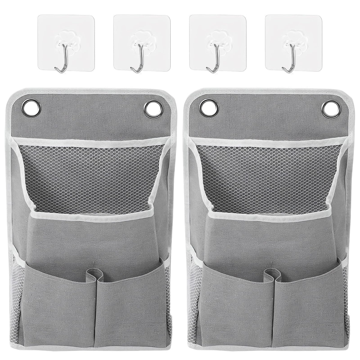 CHENKEE 2pcs Wall Hanging Storage Bags,Storage Organizer with Pockets,Waterproof Hanging Organiser,Foldable Linen Fabric Basket,for