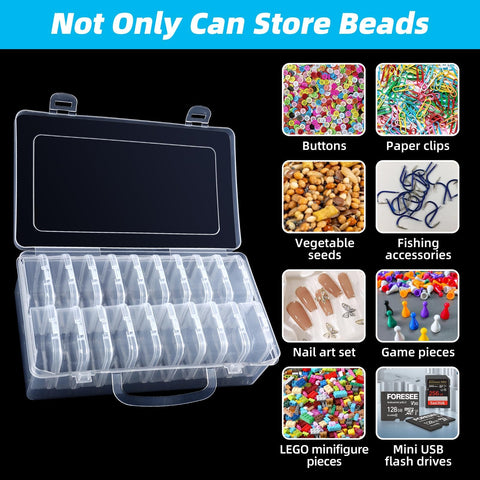 Bead Storage Box, Small Storage Box with Lid, Transparent Bead Organiser