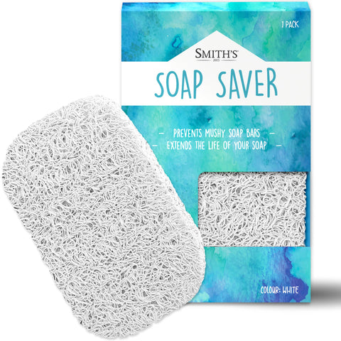 Soap Saver by Smith’s® | Extend Your Soap’s Life | 14 cm (L) x 8 cm (W) x 1.2 cm (H) | White / 1 Pack | 50% Thicker | Enhanced Design