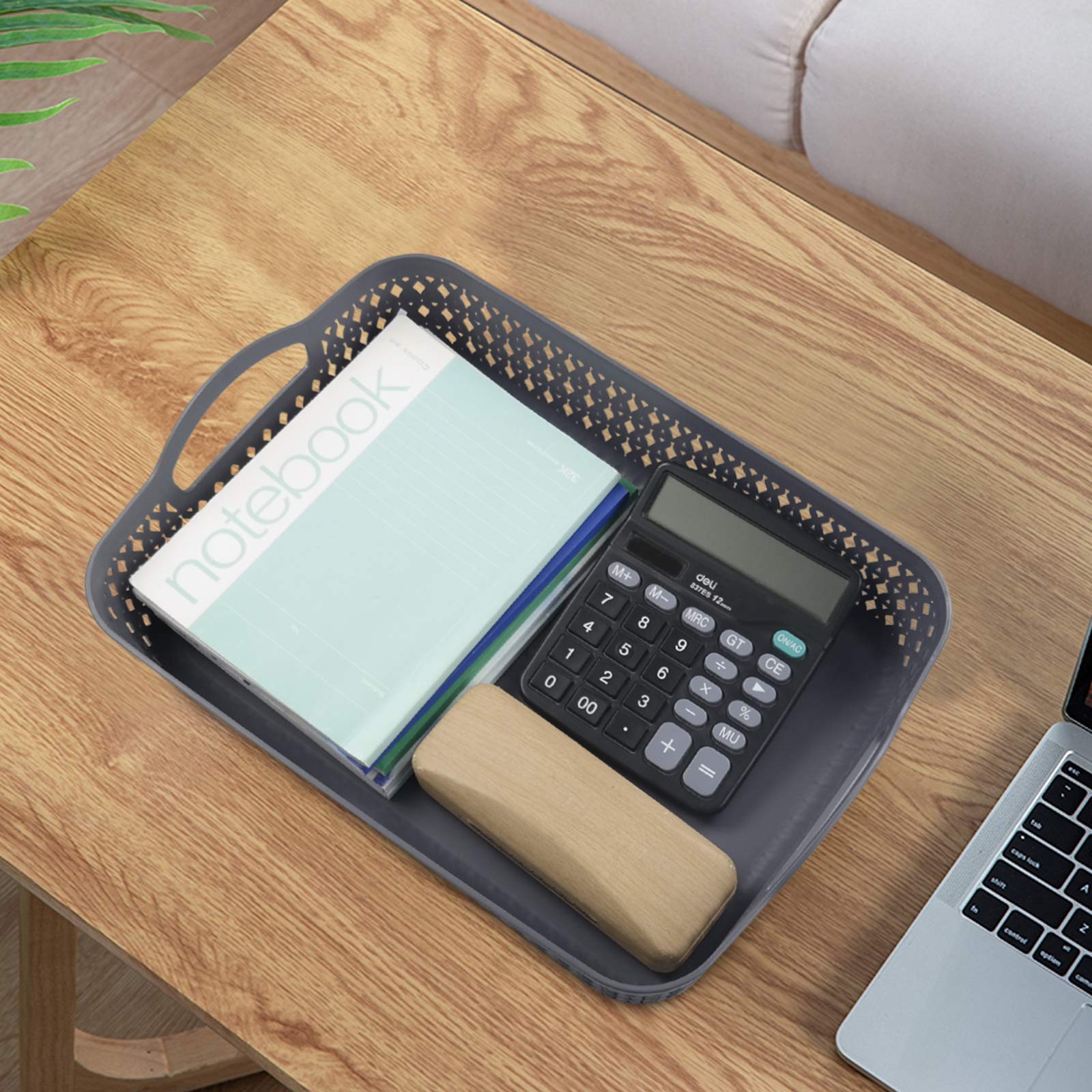 Leendines A4 Paper Trays, Plastic Storage Basket Trays Set of 6