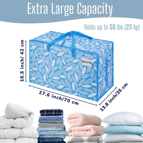 VENO 10 Pack Heavy-Duty Oversize Large Storage Bag with Zips for Moving, Clothes Storage, Laundry Bag, Packing, House Solutions, Water-Resistant