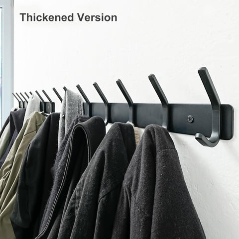 HONSKY Coat Rack Wall Mounted, Towel Rack,Metal Wall Coat Hanger with 7 Double Hooks (14 Hooks), for Hanging Coat, Hat, Bag, Umbrella