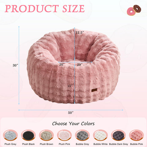 Hobestluk Large Bean Bag Chair for Adults Donut-Shaped Comfy Sofa Couch